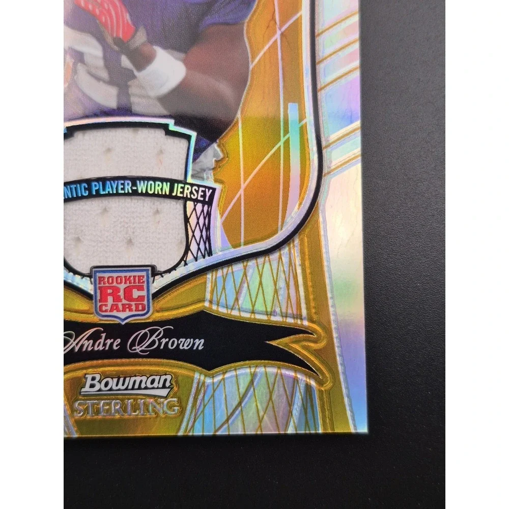 2009 Bowman Sterling Andre Brown #173 Gold Refractor Game Worn Jersey /25 (RC)